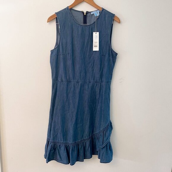 NWT Draper James Denim Ruffle Dress, Size 10 - Picture 3 of 7